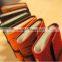 Embossing leaf design PU leather card holder bag