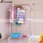 Telescopic plastic expandable clothes hanger,Double pole stainless steel clothes peg with hook,foldable clothes rack