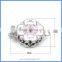 High Quality Enameled Flower 925 Sterling Silver Box Clasps For DIY Pearl Gemstone Necklace Bracelet Jewelry SC-BC217