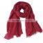 2015 good quality plain TR scarf for neutral/ 4side fringing