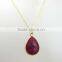 Sterling Silver Dyed Ruby Gemstone necklace