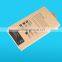 2016 Customized brown kraft paper box for tempered screen protector with silver stamping and plastic hanger