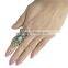 New Punk Full Finger Ring Hollow-Out Floral Knuckle Armor Double Long Ring