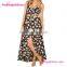 NO MOQ Fancy Girl Printed V Neck Backless Long Maxi Dress