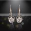 Fashion 18K Gold Heart Shape Crystal Earring