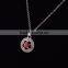 Fashion Ruby Jewelry Set Flower Austrian Crystal Alloy Silver Two-Piece Wedding Accessories Jewelry