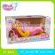 14 inch lovely sleeping music newborn baby doll+cradle with music and light