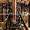 Push back racking system automatically slide