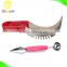 Green handle stainless steel watermelon slicer with melon baller fruit carving knife