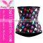 Butterfly pattern latex rubber waist training made printed latex corset