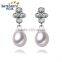 Stud Pearl Earrings 8-9mm AAA Tear Drop Fashion Freshwater Natural White Pearl Earring