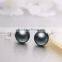 10mm AAA natural tahitian black pearl earrings design 18K gold