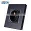 black Toughened glass panel french type wall mounted power socket,glass wall socket