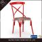 Back cross industrial metal frame chair