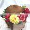 Daisy flower bridal wedding floral hair headband, bridal flower crown , elastic flower headband