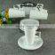 6PCS Bulk White European Style Porcelain Tea Cups And Saucers Set With Iron Stand Cheap