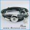 Hottest design wholesale shiny fashion leather snap charm button bracelet