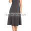 Korea Fashion Wholsale Clothes SOLID SLEEVELESS A LINE Midi Dresses 2017