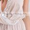 woman V neck crossover playsuit with lace trim latest design summer sexy romper