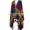 2017 Autumn Winter Pompom Trims Tartan Plaid Ladies Shawl