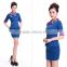 2016 Juqian Fashion design custom colours airline stewardess uniform