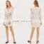Belted cold shoulder long sleeve coat style blazer dress for women