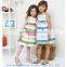 Stirped designed summer cotton frock design for girls custom frocks