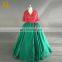Korean Patterns V Neckline Sleeveless Green And Red Plus Size Patterns Prom Dress