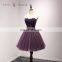 A17BL0013 Elegant Purple Rolled and Stitched Party Wear Sweetheart Short Party Dress