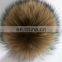 fashion wholesale price multi color rabbit / fox / mink/ raccoon fur ball /pom poms