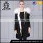 Newest arrival long fur lined coat with white fur hooded