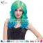 2016 cheap synthetic wigs halloween women blue pink ombre wig