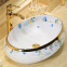 Hotel bathroom modern european middle east market no hole luxury countertop ceramic deep golden square basin for washing