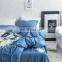 100% Satin Cotton Home Luxury Bed Sheet Bedding Set Blue For Girls And Boys
