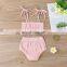 Baby Girls Knitted Clothes Straps Sleeveless Ruffled Vest Top Bloomer Shorts Summer Outfits