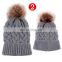 2PCS Parent-Child Hat Warmer Mother & Baby Daughter/Son Winter Women Kids Warm Knit Hat Family Crochet Beanie Ski Hat