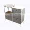 Customized 5L-207 storage chest Nightstand with Drawer, Entry Tables Iron Side Table 2 Mesh Shelves,End Table Storage