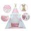 Kids Cotton Canvas Teepee Tent Children Play Tent Indoor Outdoor Toy Tent for Girls and Boys