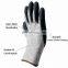 HPPE Nitrile Coated Heavy Duty Anti Slip Cut Proof Cotton Knitted Black Men Hand Protective Working Safety Work Gloves