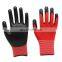 Red Work Gloves Foam Nitrile Coated 13Gauge Polyester Shell Mechanic Gloves Oil Proof Safety Working Gloves For Hardware Tools