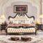 Popular Luxury Quality European Bedroom Wedding Queen Size Wood Carving Leather Wall Bed Wedding Bed
