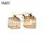 HUAYI Nordic Style French Gold Square Hotel Dining Room Iron Crystal Modern Ceiling Lamp