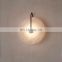 Modern Indoor Brass Round White Marble LED Wall Light For Bedroom