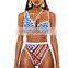hot korean teen girl bikini women sexy printed split designer  bikini