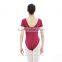 Sexy Ballet Leotard Girls Short Sleeve Leotard Gymnastics Leotard