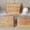 Hot Selling Set of 3 Vintage Wicker Baskets, Tapered basket, Water hyacinth wicker basket