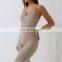 Workout Racer Back Romper Sexy Hollow Out Jumpsuit Custom Yoga Sweat Wicking Bodysuit