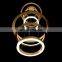 Custom luxury hotel lobby stairwell high ceiling multiple ring pendant lighting chandelier