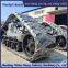 Large harvester modified with half chain rail anti slip and non sinking vehicle