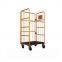 Chariot de logistique en fil de métal résistant avec poignée, conteneur roulant en cage 14